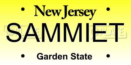 SAMMIET New Jersey License Plate
