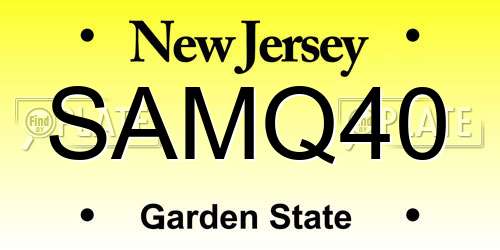 SAMQ40 New Jersey License Plate