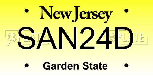 SAN24D New Jersey License Plate