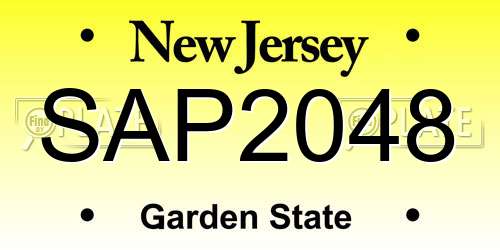 SAP2048 New Jersey License Plate