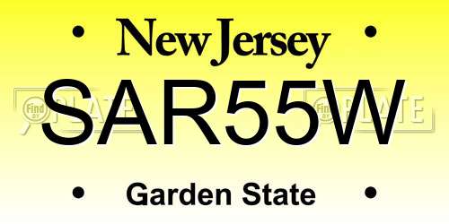 SAR55W New Jersey License Plate