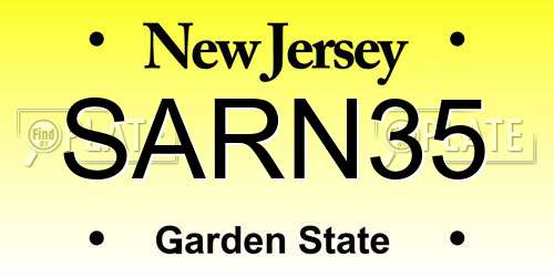 SARN35 New Jersey License Plate
