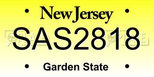 SAS2818 New Jersey License Plate