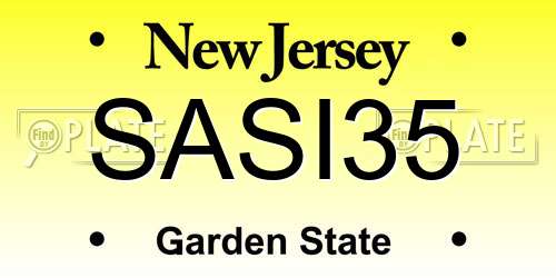 SASI35 New Jersey License Plate