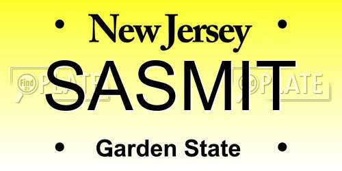 SASMIT New Jersey License Plate