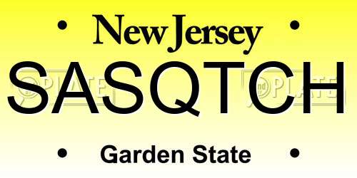 SASQTCH New Jersey License Plate