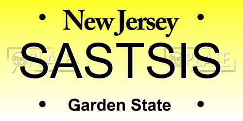 SASTSIS New Jersey License Plate