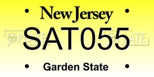 SAT055 New Jersey License Plate