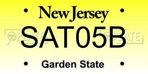 SAT05B New Jersey License Plate