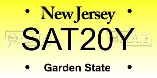 SAT20Y New Jersey License Plate