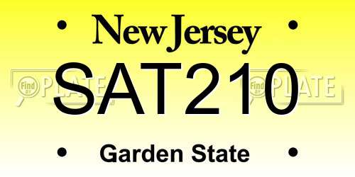 SAT210 New Jersey License Plate