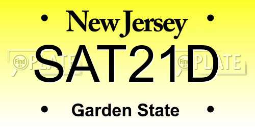 SAT21D New Jersey License Plate