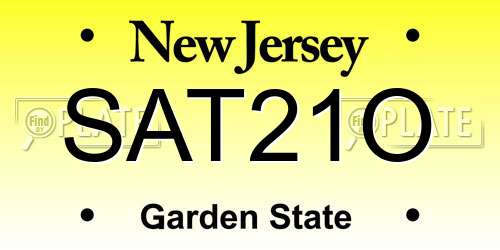 SAT21O New Jersey License Plate