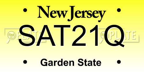 SAT21Q New Jersey License Plate