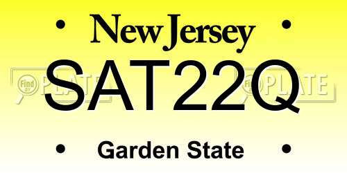 SAT22Q New Jersey License Plate