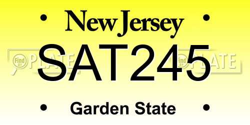 SAT245 New Jersey License Plate