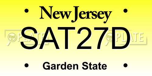 SAT27D New Jersey License Plate