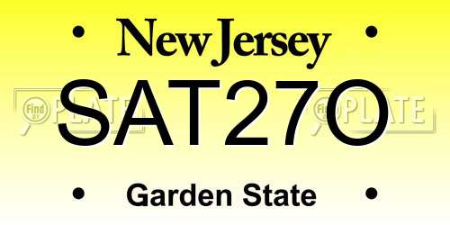 SAT27O New Jersey License Plate