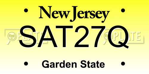 SAT27Q New Jersey License Plate