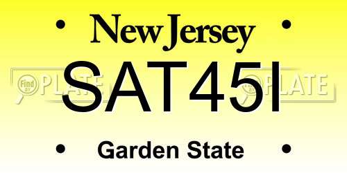 SAT45I New Jersey License Plate