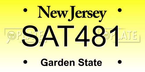 SAT481 New Jersey License Plate