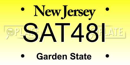 SAT48I New Jersey License Plate