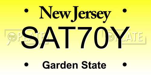 SAT70Y New Jersey License Plate