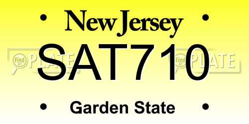 SAT710 New Jersey License Plate