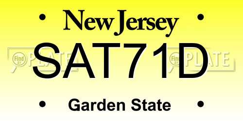 SAT71D New Jersey License Plate