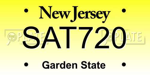 SAT720 New Jersey License Plate