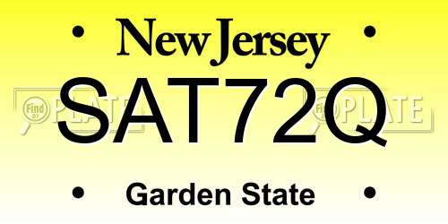 SAT72Q New Jersey License Plate