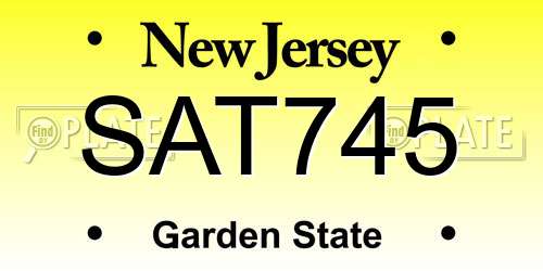 SAT745 New Jersey License Plate