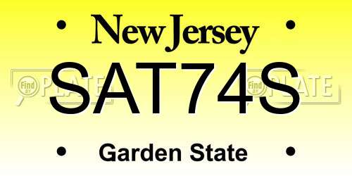 SAT74S New Jersey License Plate