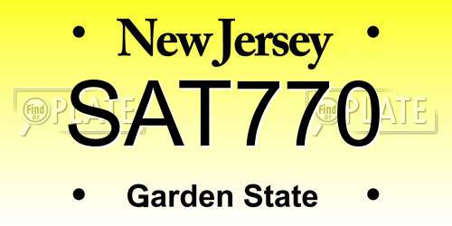 SAT770 New Jersey License Plate