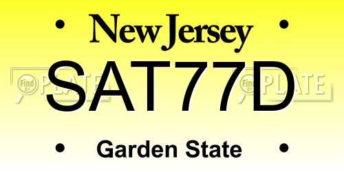 SAT77D New Jersey License Plate