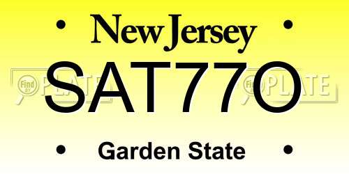 SAT77O New Jersey License Plate