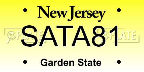 SATA81 New Jersey License Plate