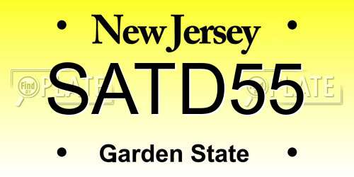 SATD55 New Jersey License Plate