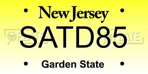 SATD85 New Jersey License Plate