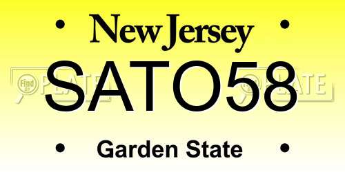 SATO58 New Jersey License Plate