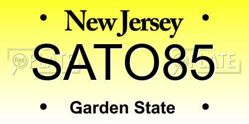 SATO85 New Jersey License Plate