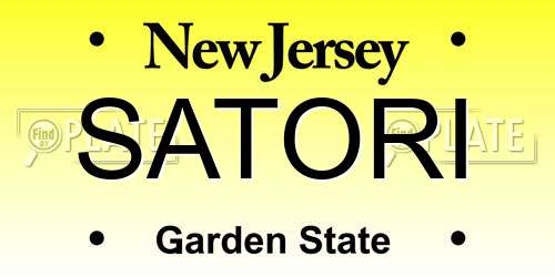 SATORI New Jersey License Plate