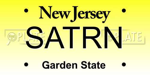 SATRN New Jersey License Plate