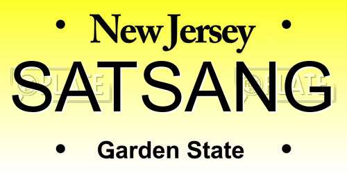 SATSANG New Jersey License Plate