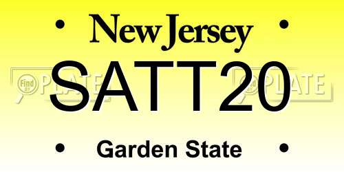 SATT20 New Jersey License Plate