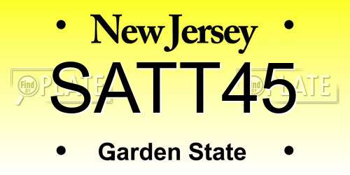 SATT45 New Jersey License Plate