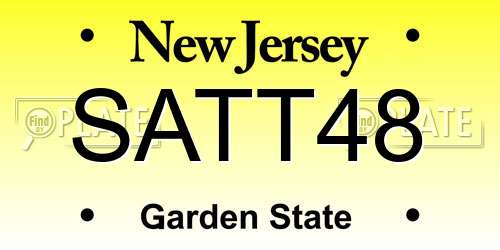 SATT48 New Jersey License Plate