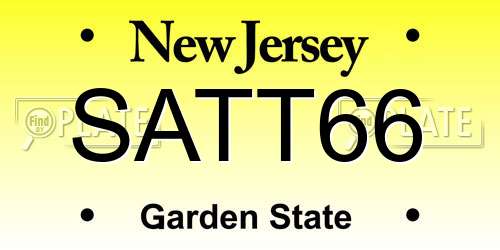 SATT66 New Jersey License Plate