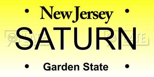 SATURN New Jersey License Plate