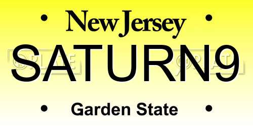 SATURN9 New Jersey License Plate